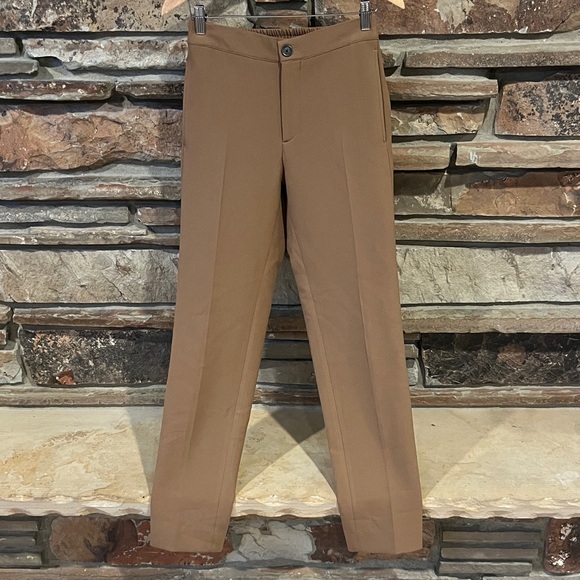 Sandro Tapered Tailored Trouser Pant in Camel Brown